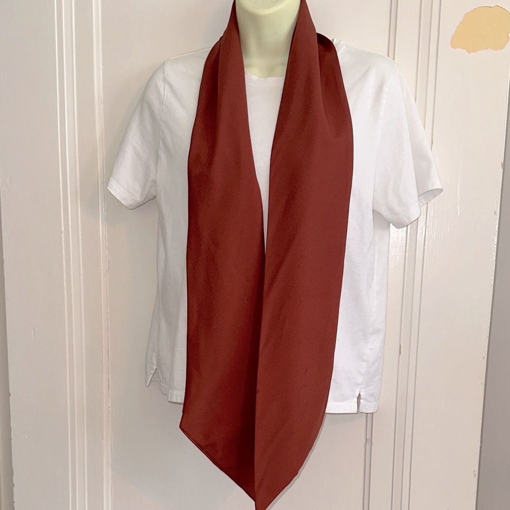 Vintage Burnt Orange/ Rust Double Layer Polyester Long‎ Scarf